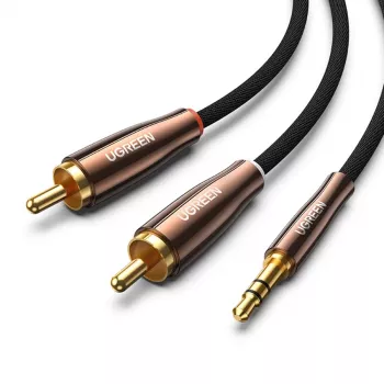 UGREEN 2x RCA (Cinch) til 3,5 mm lydkabel, 2 m, sort