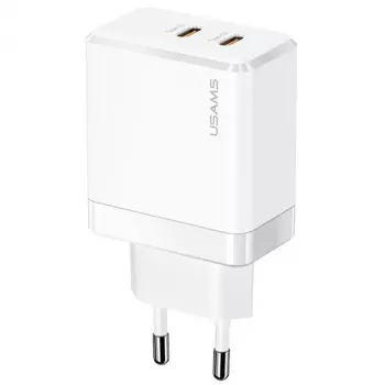 USAMS T54 GaN 40W 2xUSB-C PD hurtigoplader hvid CC172TC02 (US-CC172)