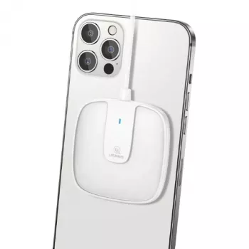 USAMS US-CD153 Magnetisk Oplader 15W til iPhone 12/13/14/15 Serie - hvid