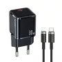 USAMS T45 30W PD3.0 USB-C hurtigoplader med U63 USB-C til Lightning-kabel, sort, UXTZH01
