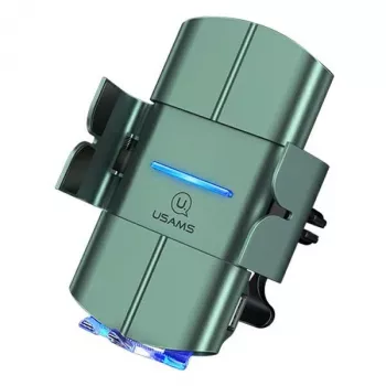 USAMS US-CD133 10W automatisk Qi trådløs billader ventilationsholder grøn