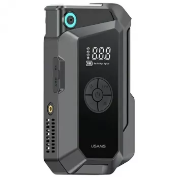 USAMS jumpstarter powerbank 8000mAh med LED-lommelygte sort ZB287