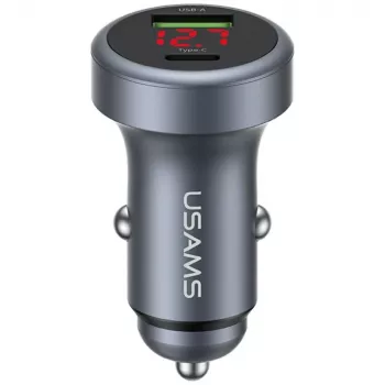 USAMS CC327 Aluminum 45W USB-A USB-C biloplader - tarnish