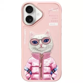Nimmy Cool&Cute 2.0 Cat Bagcover til Apple iPhone 16 6,1 inch Pink