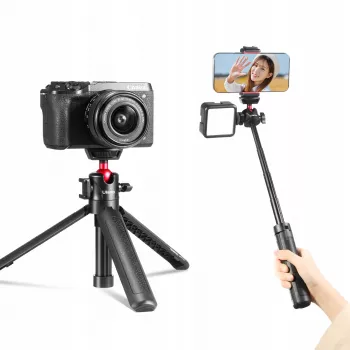 ULANZI MT-16 mini-tripod selfie-stick med kuglehoved og cold shoe, sort
