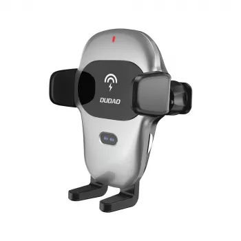 Dudao auto-mobilholder med integreret Qi-lader 15W grå (F20xs)