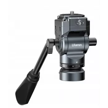 Ulanzi F38 fluid-videohoved 360° panorama-oliedæmpning stativhoved med Arca-Swiss hurtigspændeplade, 3 kg bæreevne, aluminiumslegering, sort