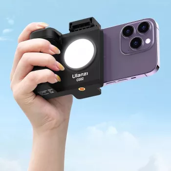ULANZI CG02 smartphone-greb med Bluetooth-fjernudløser og LED-lys