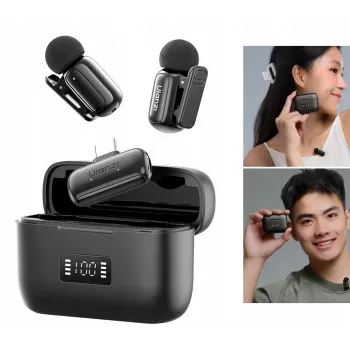 ULANZI A200 Mini Mic trådløst lavalier-mikrofonsæt - 2 sendere, USB-C, 100 m rækkevidde, sort