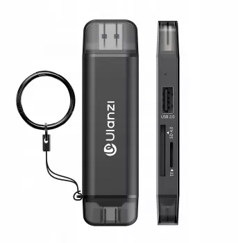 ULANZI CR3 3-i-1 SD/MicroSD/USB-kortlæser med USB-C- og USB-A-porte