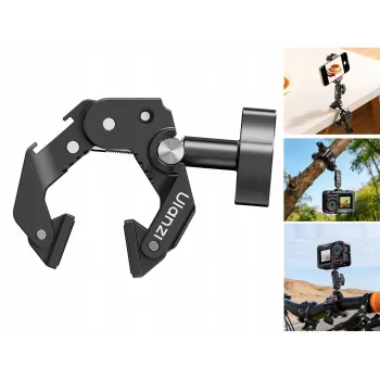 ULANZI EA03 Super Clamp Crab Clamp with 1/4 inch Thread and Cold Shoe Mount for Magic Arm