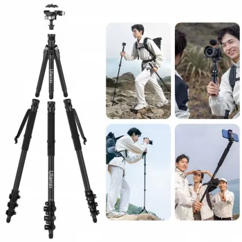 Ulanzi TT35 T068 5-i-1 professionelt fotostativ 146 cm kulfiber