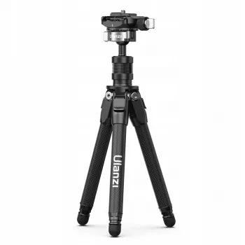 ULANZI TT35 kulfiber-ministativ 28 cm med kuglehoved, 1/4 inch skrue, Arca-Swiss plade, til DSLR/spejlløst/actionkamera/smartphone, sort