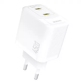 Dudao A28PEU 45W 2xUSB-C væglader hvid