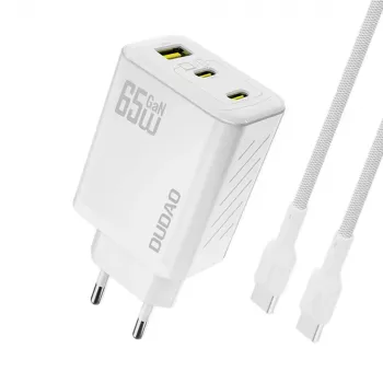 Dudao A29C 65W GaN USB-C oplader med kabel - hvid