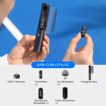 BOYA MAGIC-05 trådløs mikrofon 2,4GHz USB-C - sort