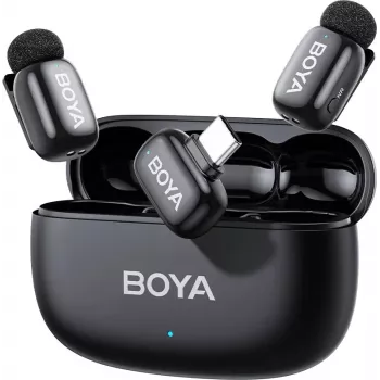 BOYA mini 2-02 trådløst mikrofonsystem 2,4 GHz USB-C - sort