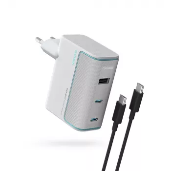 CUKTECH AD1003EU 100W GaN væglader 2x USB-C + USB-A med kabel - hvid