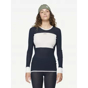 Devold Wool Mesh 190 Shirt damer baselayer - Ink/Offwhite, størrelse S