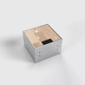 BEP24 gulvstikdåse 2x Schuko IP20 155x157mm sølv