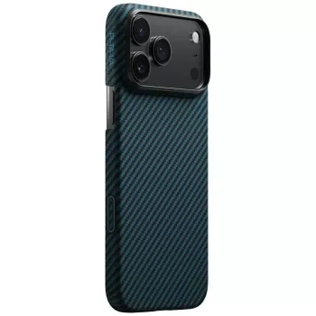 PITAKA Ultra-Slim MagSafe-cover til iPhone 17 Pro Max, sort/blå Twill-vævning aramidfiber