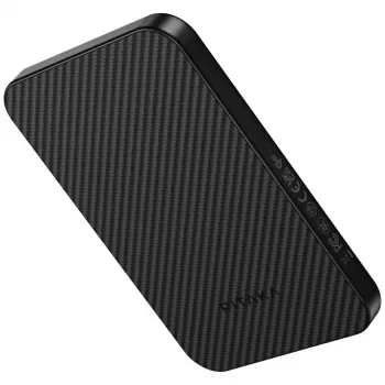 PITAKA Aramid Fiber powerbank 5000mAh Qi2 MagSafe Sort-Grå