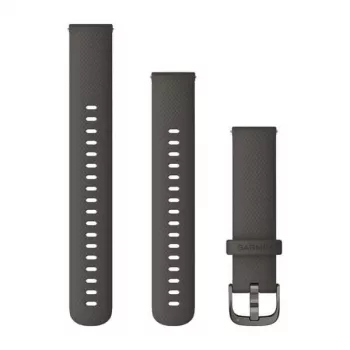 Garmin QuickFit 18 mm silikoneurrem Grafit med skifergrå sømme 010-12932-0E