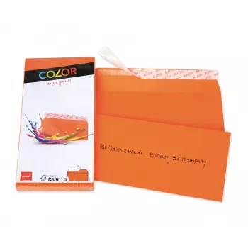 ELCO Color Konvolut C5/6 (114 x 229 mm), uden vindue, selvklæbende, 100 g/m², Orange, 25 stk. (74617.82)