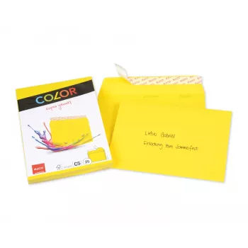 ELCO Color Konvolut C5 (162 x 229 mm), uden vindue, selvklæbende, 100 g/m², gul, 25 stk. (74618.72)