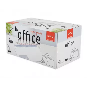 ELCO Office Konvolut C5/6 (114 x 229 mm), vindue foran venstre, selvklæbende, 80 g/m², hvid, 200 stk. (74534.12)