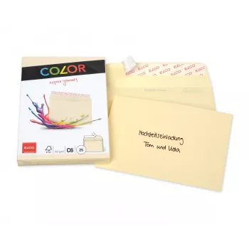 ELCO Color Konvolut C6 (114 x 162 mm), uden vindue, selvklæbende, 100 g/m², Chamois, 25 stk. (74634.41)