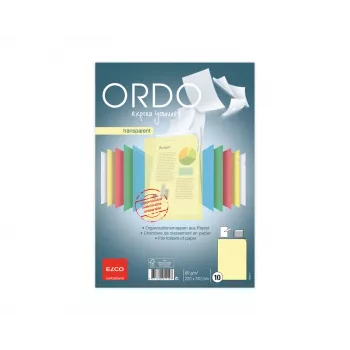ELCO Ordo transparent organisationsmappe A4, 220 x 310 mm, 80 g/m², gul, 10 stk. (73696.74)