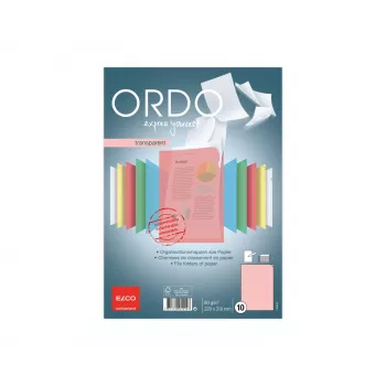 ELCO Ordo transparent organisationsmappe A4, 220 x 310 mm, 80 g/m², rød, 10 stk. (73696.94)