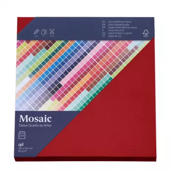 Artoz Mosaic kvadratiske konvolutter ildrød uden vindue gummeret 20-pak (155x155 mm, 100 g/m²)