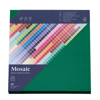 Artoz Papier Mosaic kvadratiske konvolutter granegrøn gummeret uden vindue 20 stk. (9445420-348)