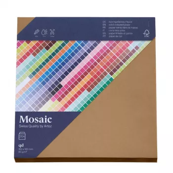 Artoz Papier Mosaic kvadratiske konvolutter, natur, gummeret, 20-pak (155 x 155 mm)