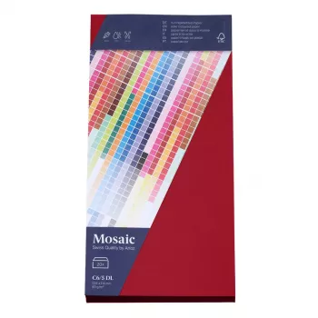 Artoz Papier Mosaic konvolutter DIN lang uden vindue rød 20 stk.