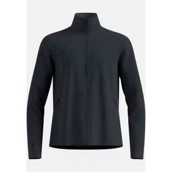 Odlo Grid Fleece Mid Layer Full Zip jakke - black melange, størrelse L