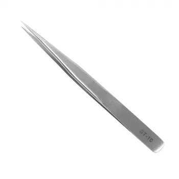 SBS Fast Skin pincet med bøjet spids, rustfrit stål, 9,5 cm, sølv