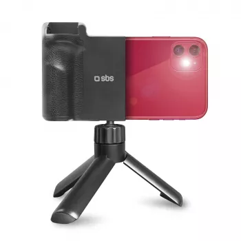 SBS Wireless Reflex Set BT Smartphone Vlogging-kit med ministativ, Bluetooth-fjernudløser og LED-ringlys, sort