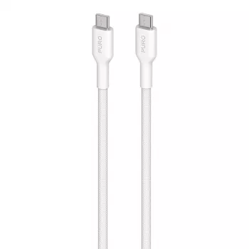 PURO Fabric Heavy Duty fletter USB-C til USB-C kabel 1,2 m hvid