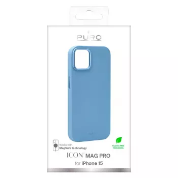 Puro ICON Mag Pro cover til Apple iPhone 15 6,1 inch MagSafe lyseblå PUIPC1561ICONMPLBL