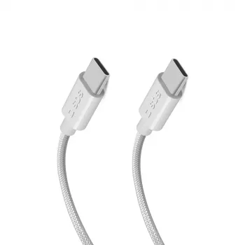 SBS TECABLE TISSUE TCC2G USB-C til USB-C kabel 2 m 60W Power Delivery - grå