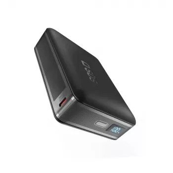 SBS HD 30W 10000mAh USB-C powerbank med LCD-display - sort