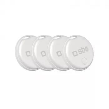 SBS Track My Circle tracker kompatibel med Apple Find My - 4-pak - hvid