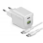 STEP BY STEP SBS 30W 1C + 1A hvid USB-C-lader med 1,5 m kabel