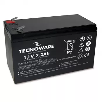 TECNOWARE Power Battery 12V 7,2Ah AGM VRLA med Faston 6,3mm-tilslutning