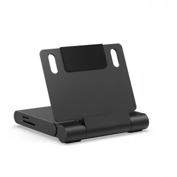 Satechi On-the-Go Foldable Stand Hub - USB-C 100W PD, USB-C 10 Gbps, USB-A 10 Gbps, micro/SD-kortlæser 312 MB/s, 3,5 mm-stik, 4K HDMI (Space Gray)
