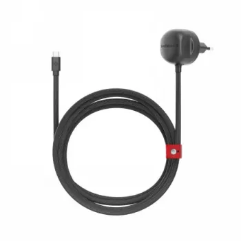 Twelve South PowerCord EU 30W USB-C Vægoplader med 3m flettet kabel (Skifer)