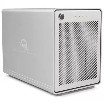 OWC Mercury Elite Pro Quad - HDD-Kabinet - 2,5/3,5 inch - Serial ATA III - USB 3.1 Gen 2 Type-C - sølv